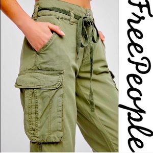 NWOT Free People Desert Cargo Pant 27 Army Green